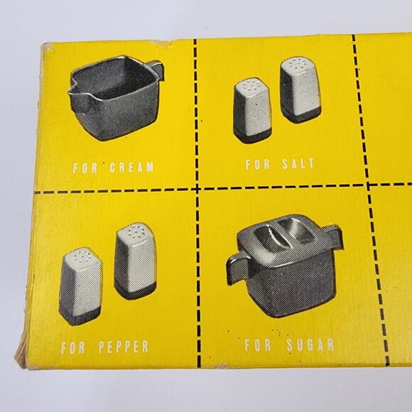 Hostesset Plastic Styron Federal Tool Chicago Sugar Cream Salt Pepper Retro Vtg - Picture 7 of 9